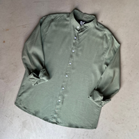 Camisa Cuello Mao Lisa Verde