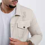 Jacket Crema con roturas