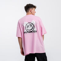 Remera Estampada Oversize Rosa y negro