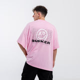 Remera Estampada Oversize Rosa y blanco