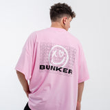 Remera Estampada Oversize Rosa y blanco