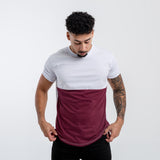 Remera Combinada Blanca y Bordo