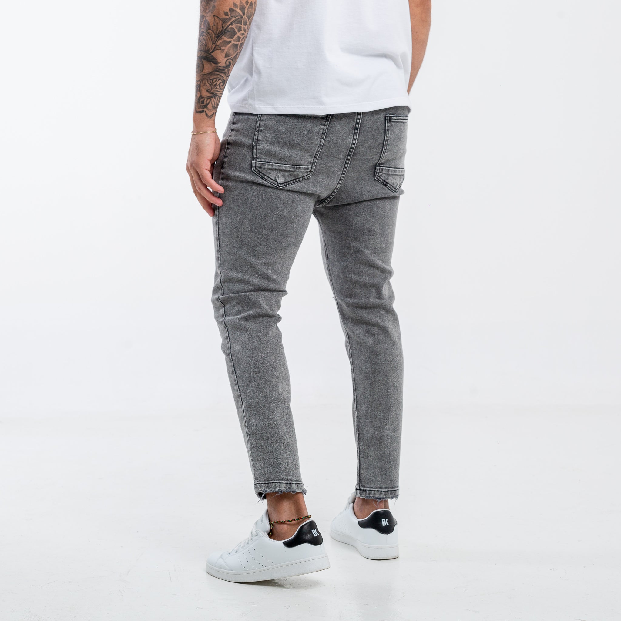 Jean Skinny Gris con roturas