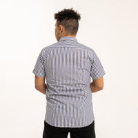 Camisa Manga corta a rayas azul