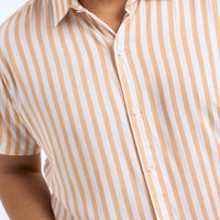 Camisa Viscosa a Rayas Naranja