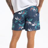 Short de baño azul con flores