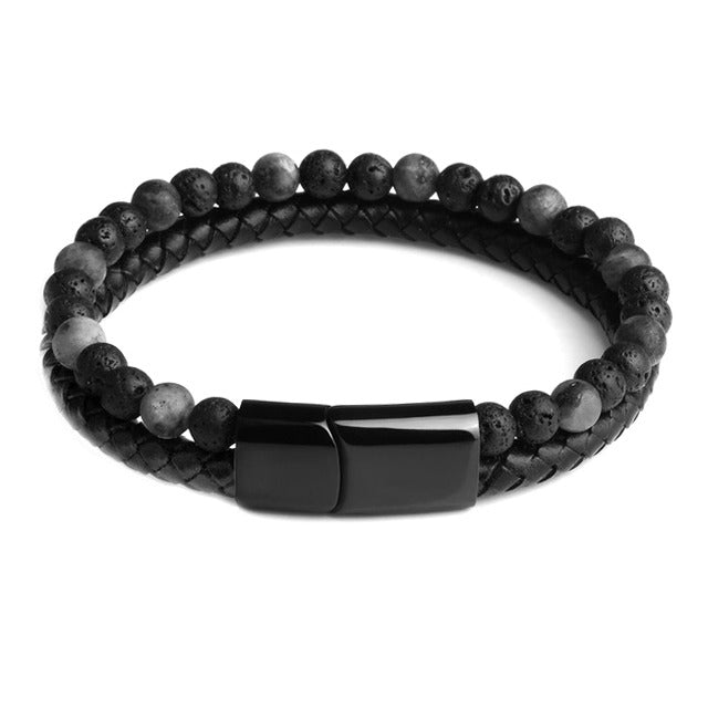 Pulsera doble negra