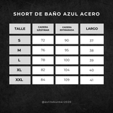 Short de baño a rayas azul acero