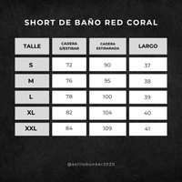 Short de baño Liso Coral